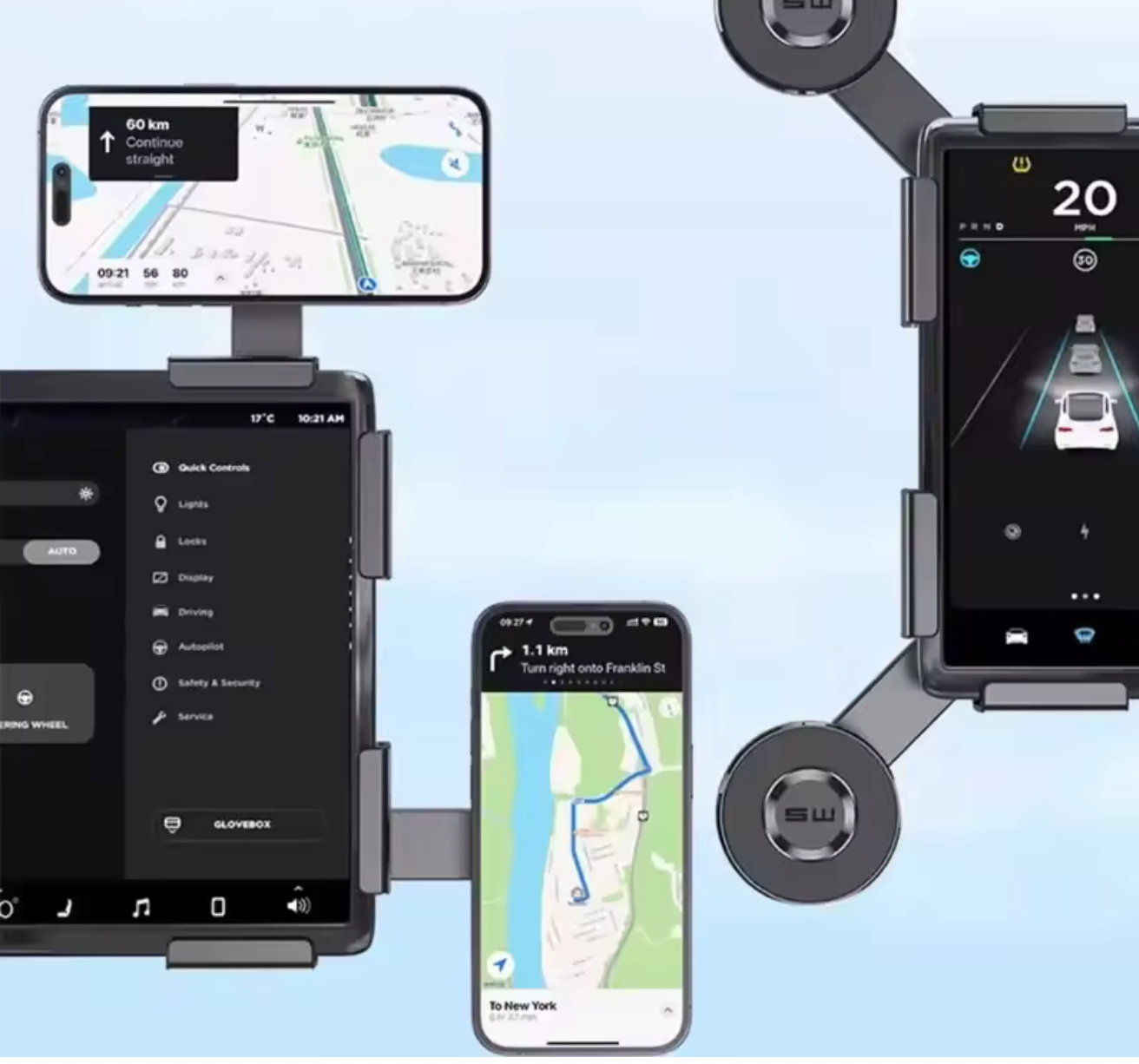 Soporte de telefono magnetico en pantalla