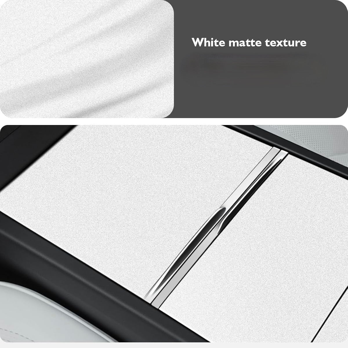 Cubierta de Consola Central Adhesiva Blanco Matte Model 3 y Model Y 2025