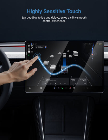 Protector de pantalla delantera & trasera vidrio templado para Tesla Model 3 Highland & Model Y Juniper 2025